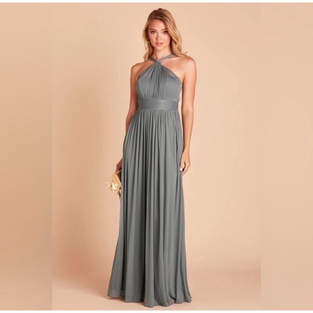 Birdy Grey Kiko Bridesmaid Dress Sea Glass Green Chiffon Maxi Gown Size XXL NWT
